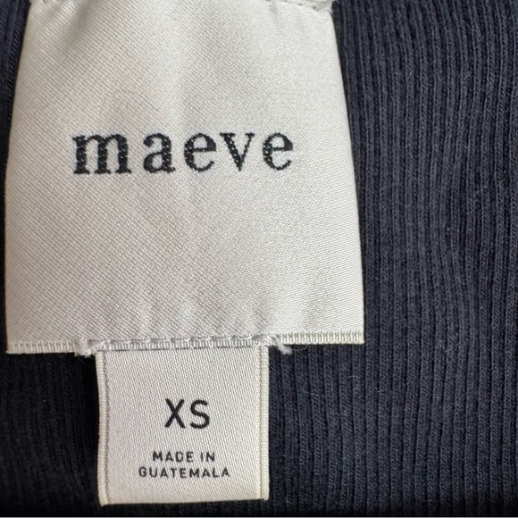 Maeve tank top black ribbed square neckline stretchy basic casual top shirt luxe - Picture 2 of 4